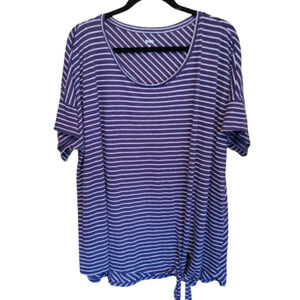 EVRI Purple/White Striped Tee shirt